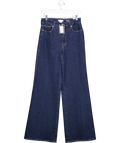 Good American Blue Good Waist High-rise Palazzo Stretch-denim Jeans UK 10