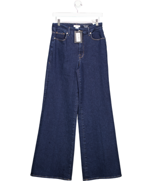 Good American Blue Good Waist High-rise Palazzo Stretch-denim Jeans UK 10