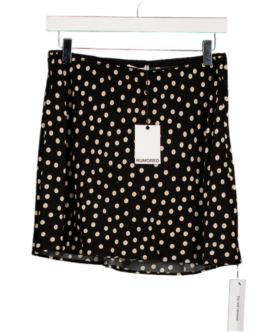 RUMORED Black Ditsy Dot Silhouette Mini Skirt UK M