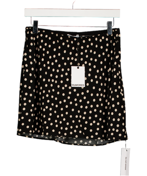 RUMORED Black Ditsy Dot Silhouette Mini Skirt UK M