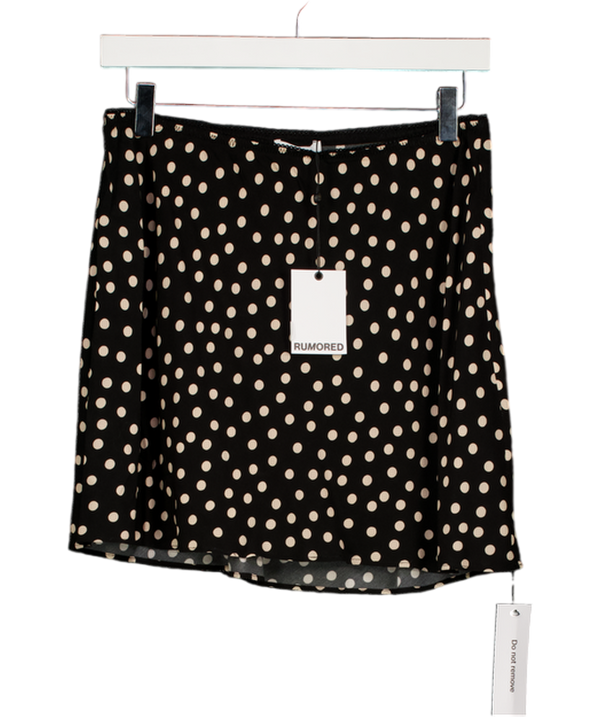 RUMORED Black Ditsy Dot Silhouette Mini Skirt UK M