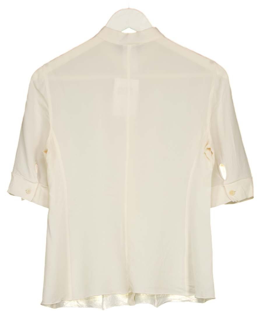 Giorgio Armani Cream Silk Button Down Blouse UK 6