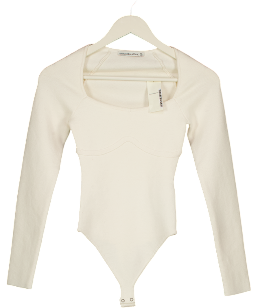 Abercrombie & Fitch Cream Knitted Corset Style Bodysuit UK XS