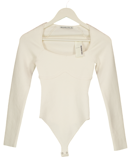 Abercrombie & Fitch Cream Knitted Corset Style Bodysuit UK XS