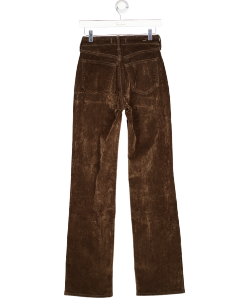 Abercrombie & Fitch Brown Curve Love High Rise 90s Relaxed Velvet Jeans - Long Length W24