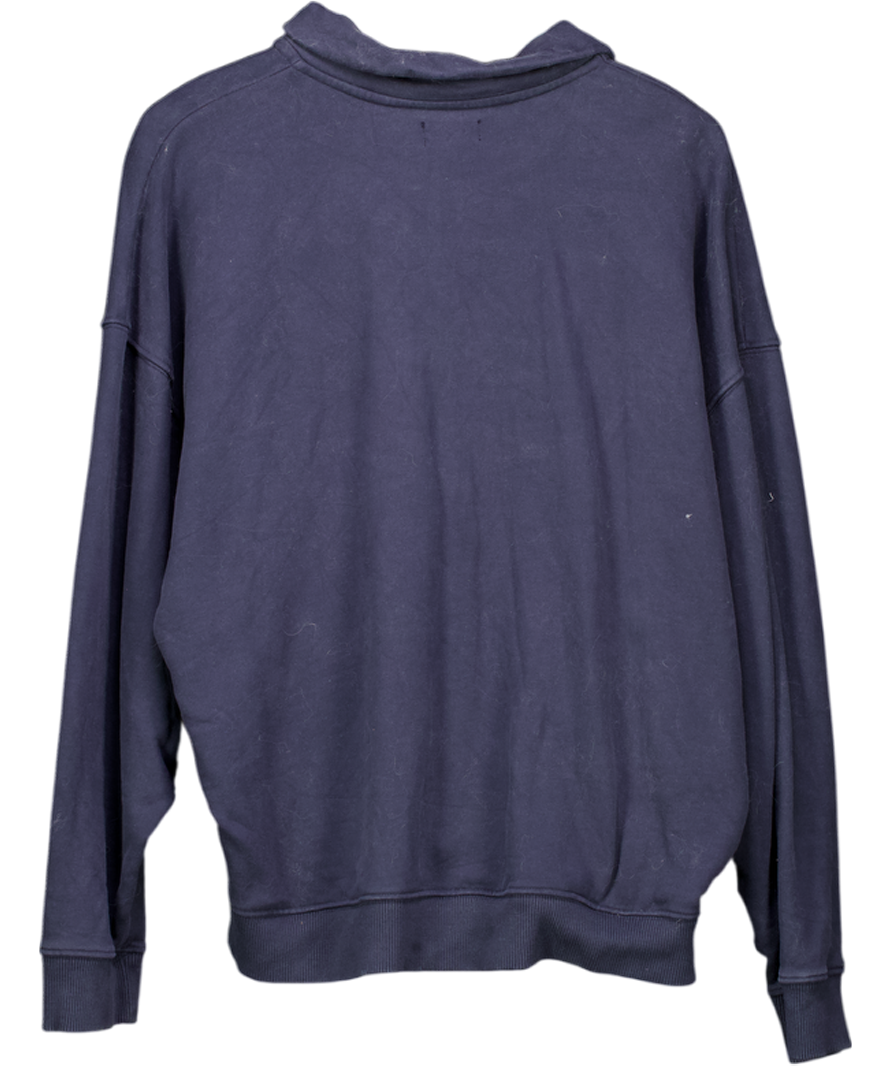 Adanola Blue Varsity Relaxed Funnel Neck Zip Sweatshirt UK XL