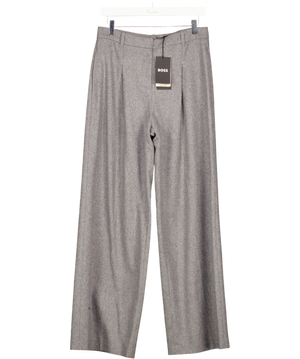 BOSS Grey Wide Leg Trousers UK 8