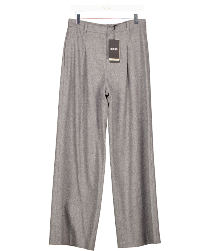 BOSS Grey Wide Leg Trousers UK 8