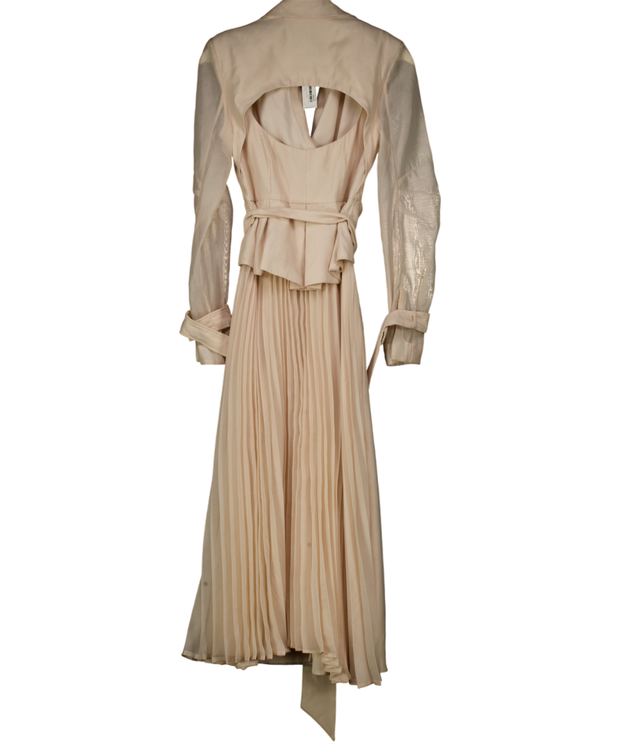 Karen Millen Nude Woven Organdie Trench Dress UK 6
