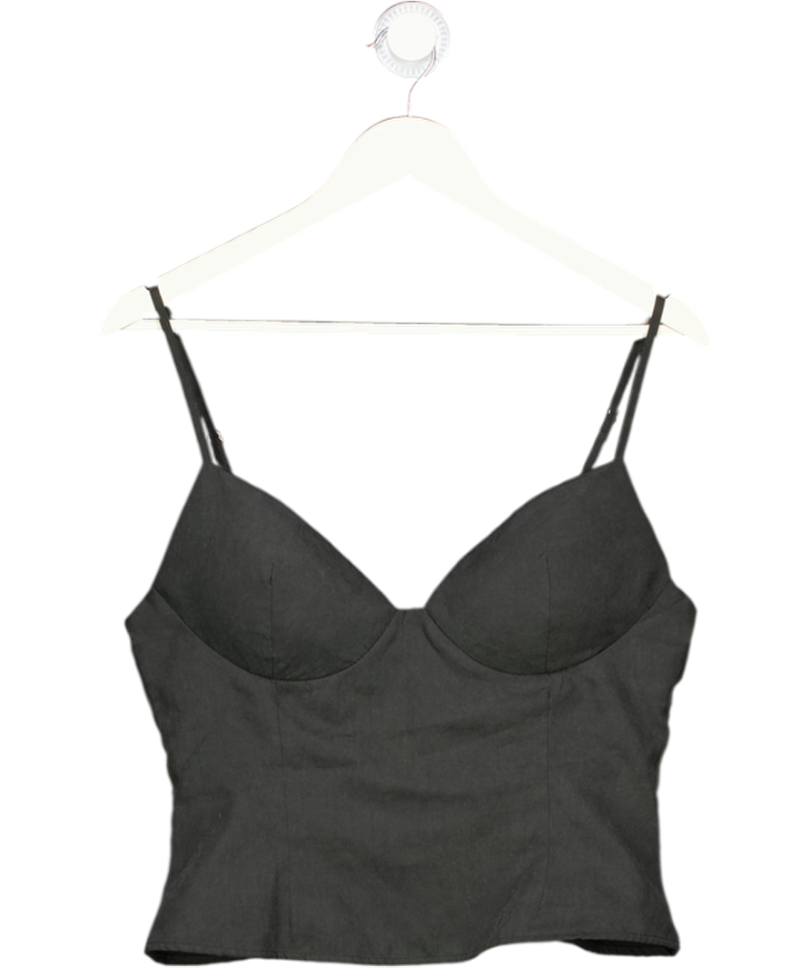White Fox Black Cupped Cami Top UK L