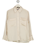 MANGO Cream Satin Shirt UK S