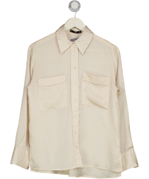 MANGO Cream Satin Shirt UK S