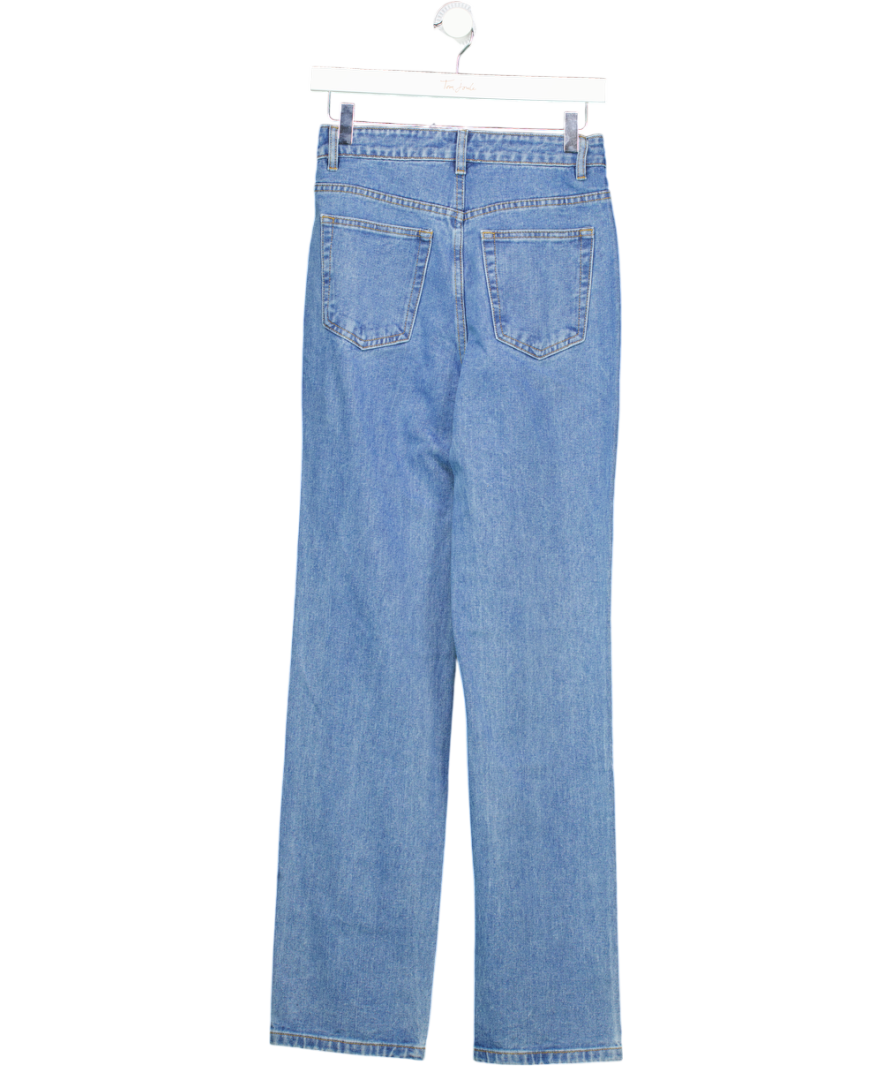 Karen Millen Blue Rigid Denim High Rise Straight Leg Jean UK 6