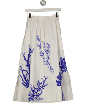 ARKET White And Blue Print Cotton Skirt  Size Eur 32 UK 4