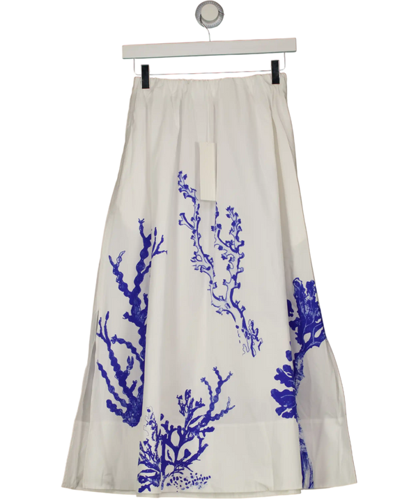 ARKET White And Blue Print Cotton Skirt  Size Eur 32 UK 4