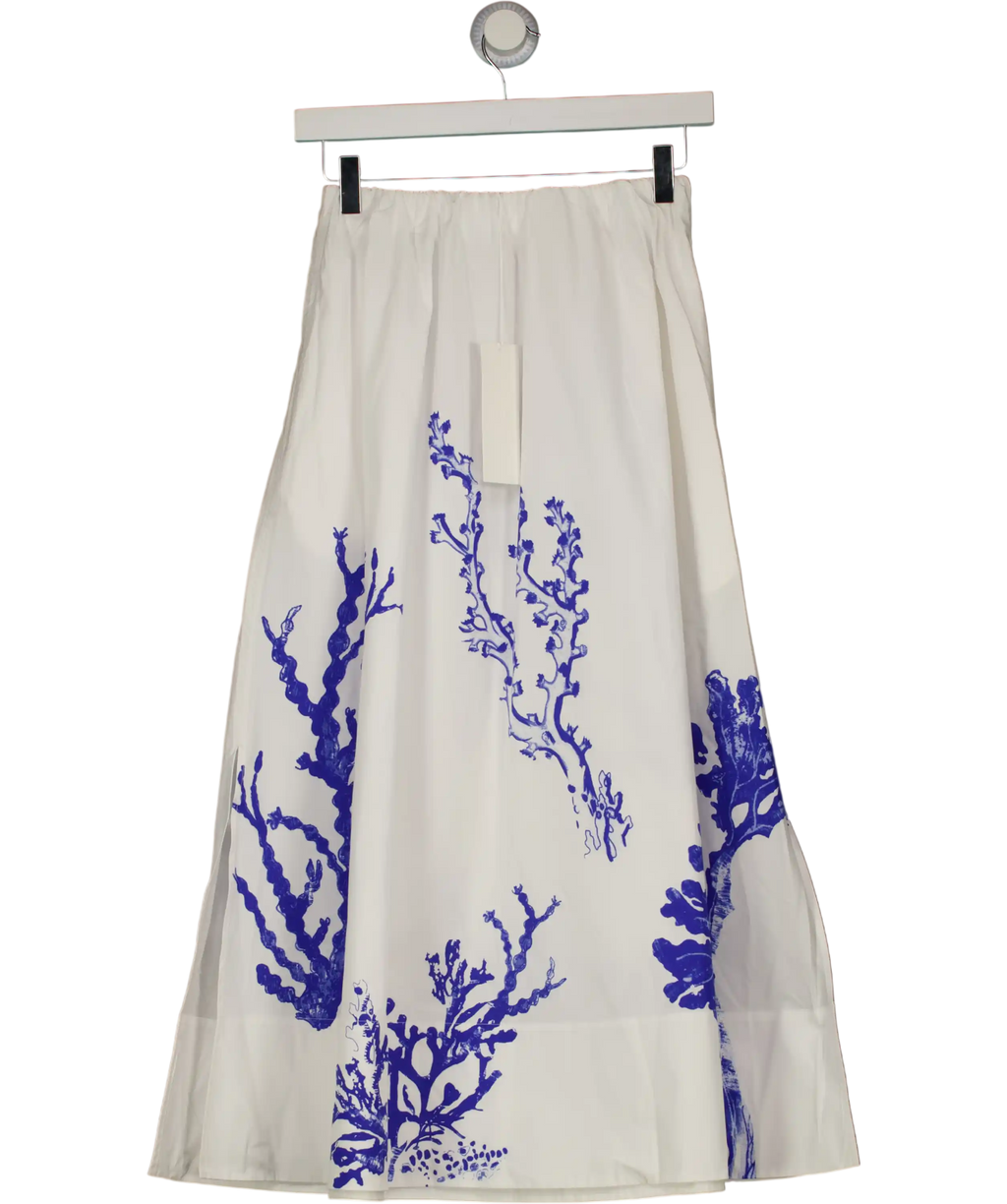 ARKET White And Blue Print Cotton Skirt  Size Eur 32 UK 4