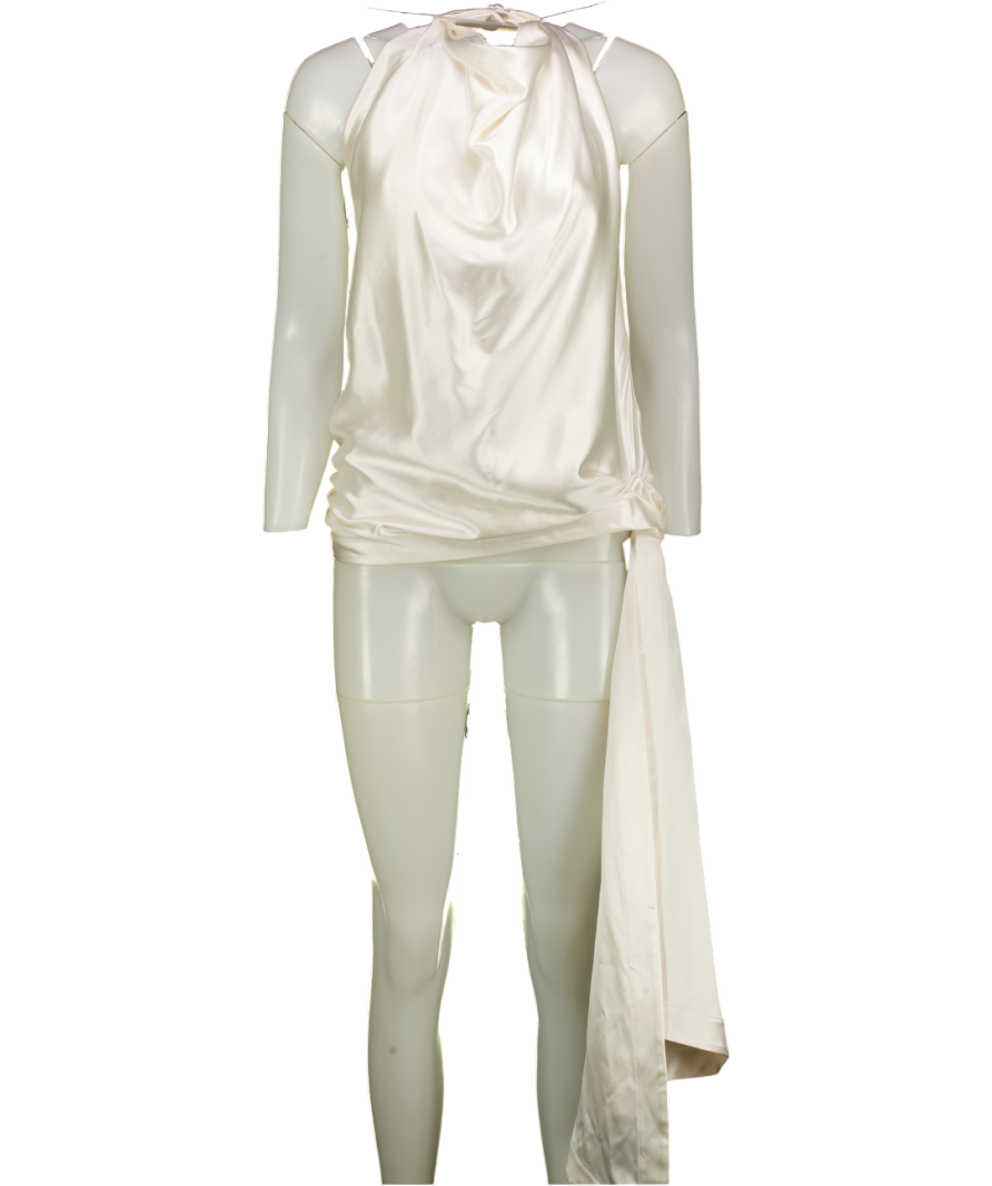 BLAIZE CAPRICE Cream Caitlyn Top In Ivory 100% Silk  Satin UK S