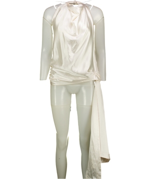 BLAIZE CAPRICE Cream Caitlyn Top In Ivory 100% Silk  Satin UK S