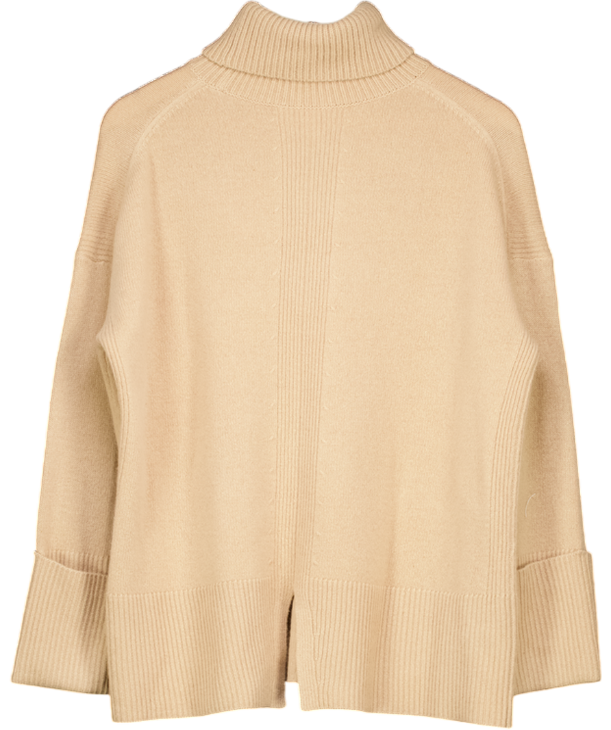 REISS Camel Sarah Casual Wool-cashmere Roll Neck Jumper UK S