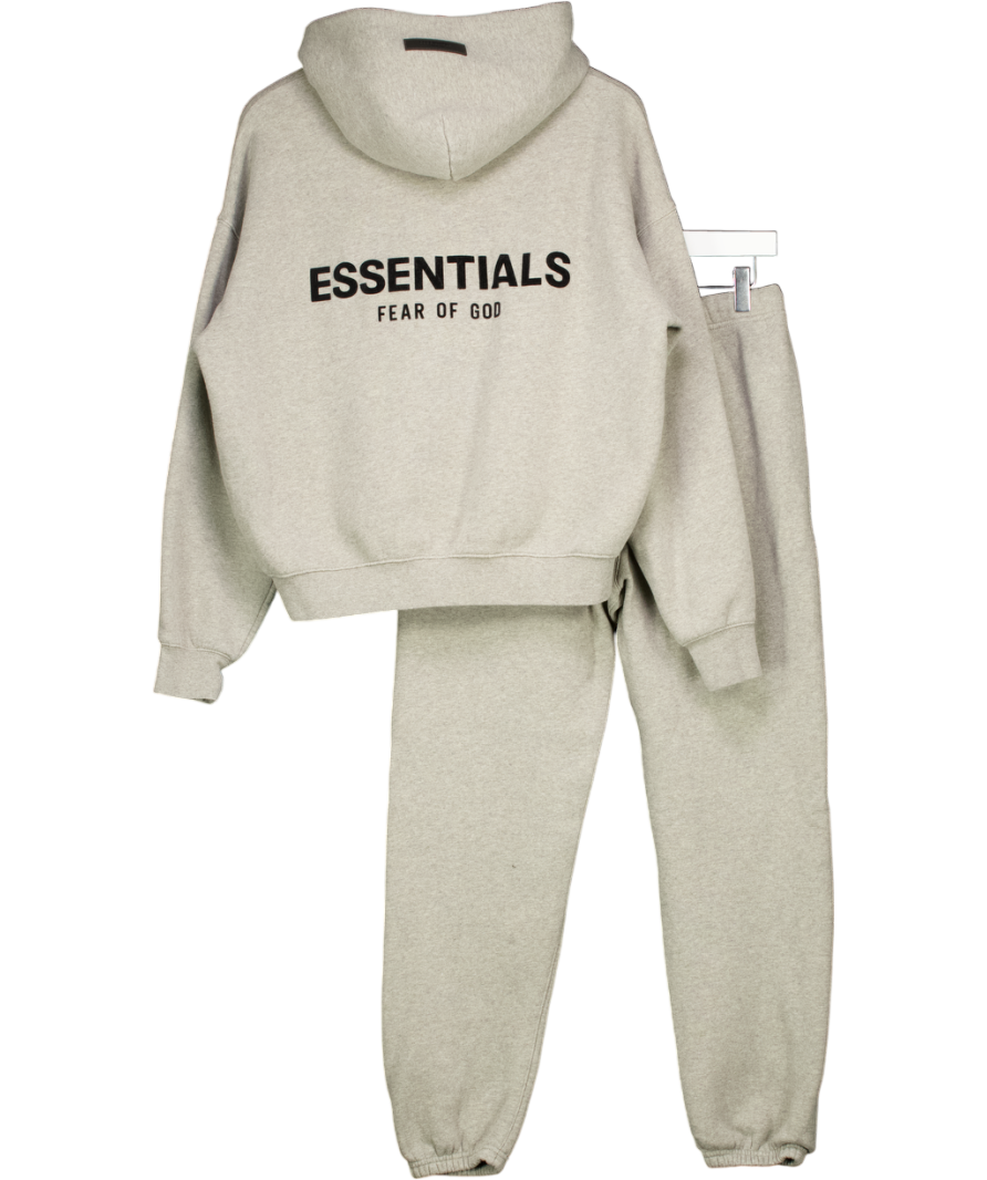 FEAR OF GOD Essentials 2-piece Grey Hoodie And Joggers Set UK XS
