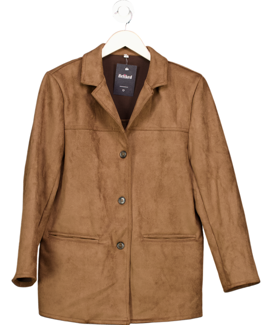 Brown Faux Suede Blazer UK S