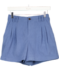 VARLEY Dusty Blue Jorden Pleated Corduroy Shorts UK S