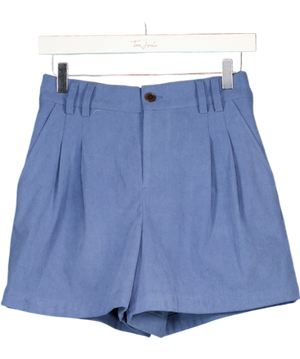 VARLEY Dusty Blue Jorden Pleated Corduroy Shorts UK S