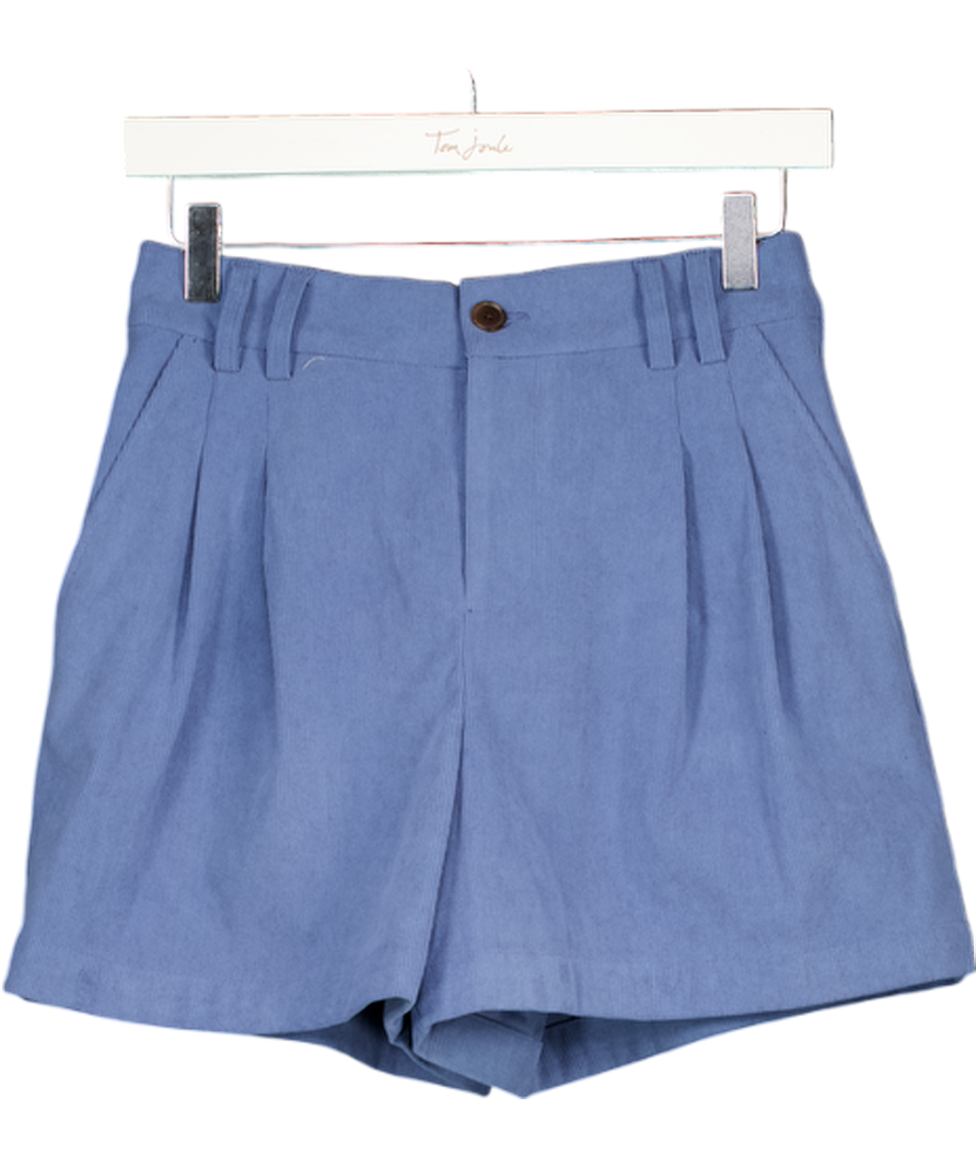VARLEY Dusty Blue Jorden Pleated Corduroy Shorts UK S