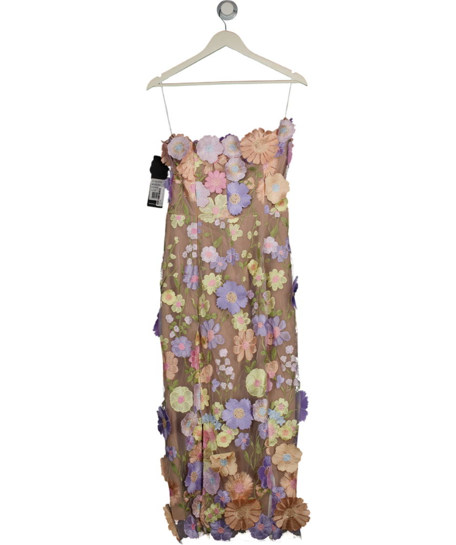 Elliatt Multicoloured Pastel Helena Strapless Midi Dress UK S/M