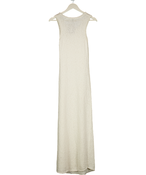 ASOS Design Slub Racer Maxi Dress In Cream UK S
