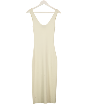 BOA Cream Sleeveless Knitted Dress UK S
