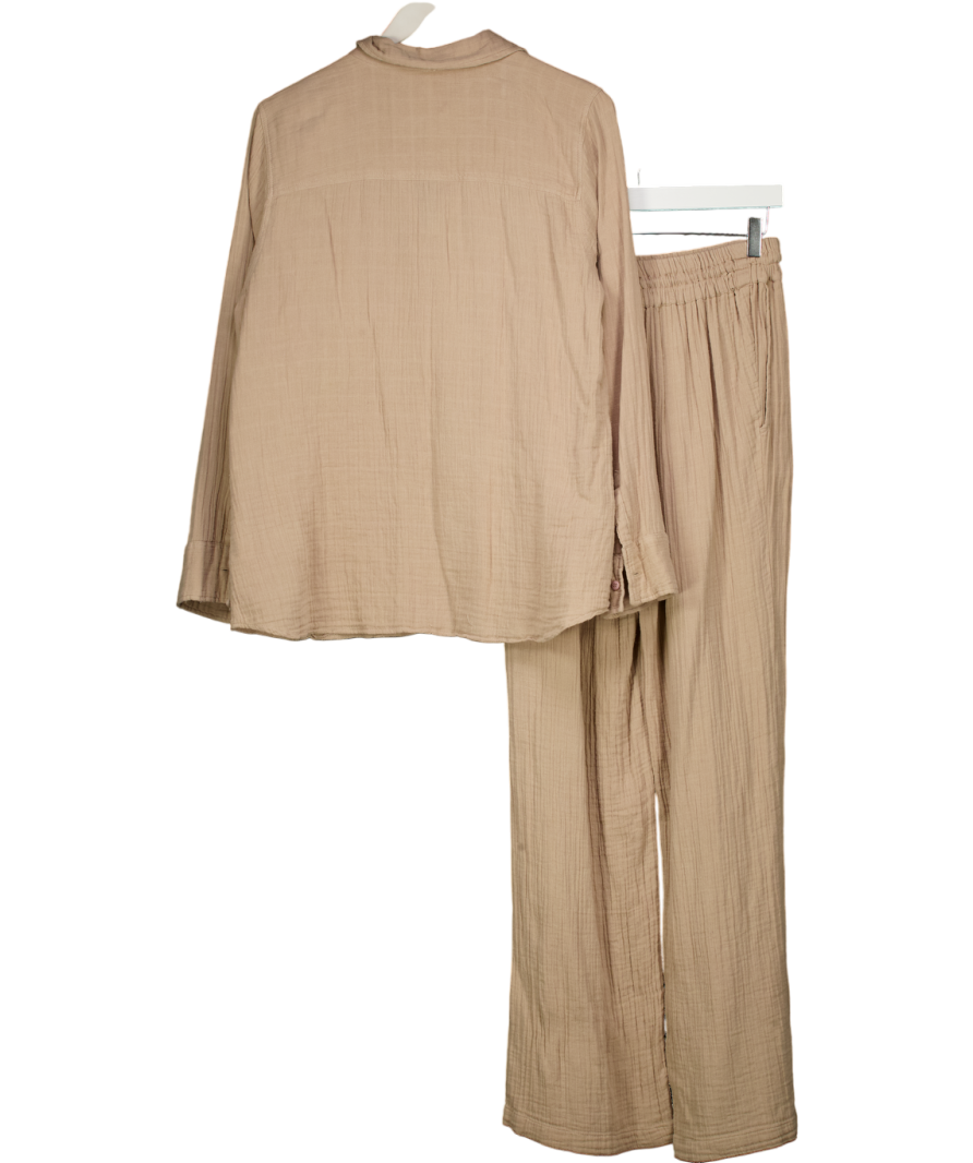 Melissa Odabash Beige Leona Rose Shirt And Trousers UK M