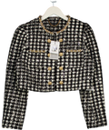NADINE MERABI Black Remy Check Jacket UK 10