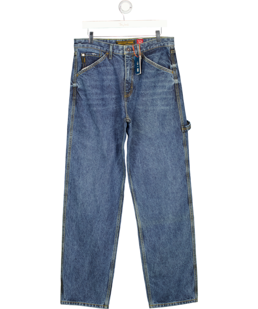 Superdry Blue Vintage Slim Straight Jeans UK M