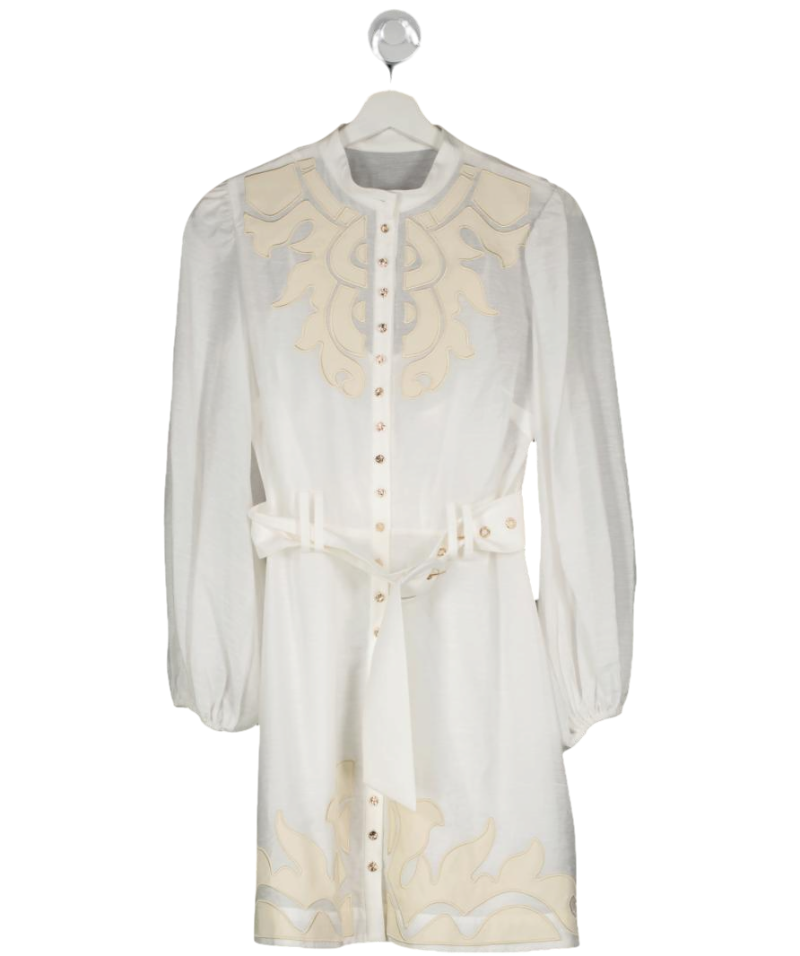 KEEPSAKE White Deep Water Long Sleeve Mini Dress UK 4