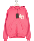 ANNIEHOOD Pink College Zip Hoodie UK M
