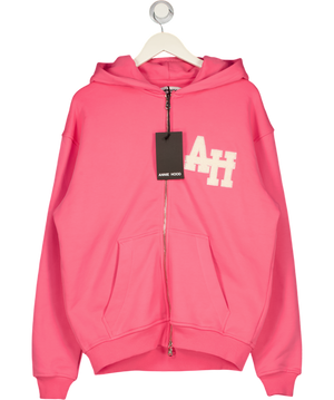 ANNIEHOOD Pink College Zip Hoodie UK M