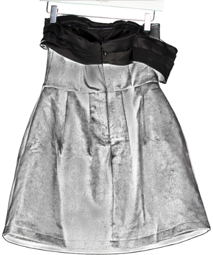 JARLO Black Velvet Strapless Fit And Flare Mini Dress UK 8