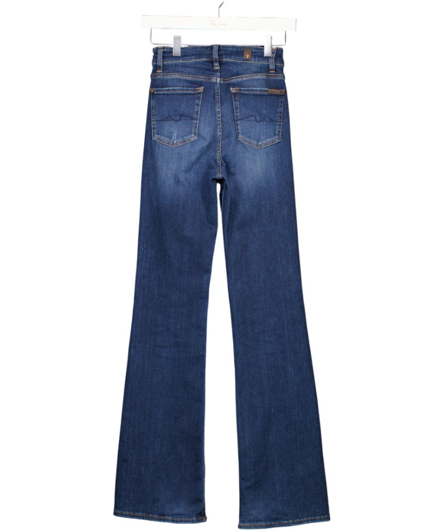 7 FOR ALL MANKIND Mid Blue High Waist Lisha Slim Flare Jeans W24
