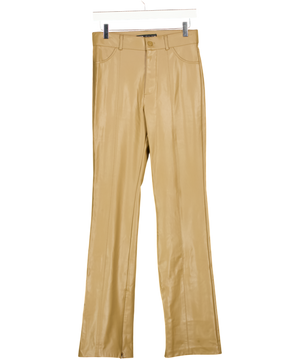ZARA Brown Faux Leather Trousers UK S
