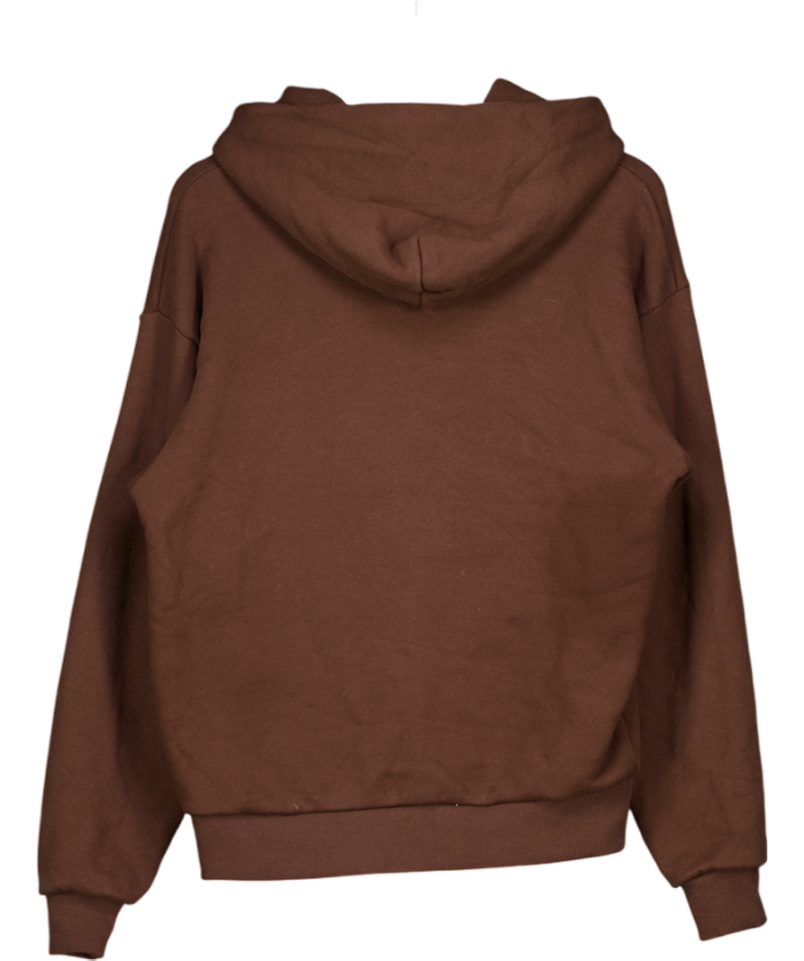 GYMSHARK Brown Physical Education Logo Hoodie UK S