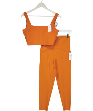 Spanx 2-piece Orange  Spanxshape Booty Boost 7/8 Leggings And Sports Bra Set UK M
