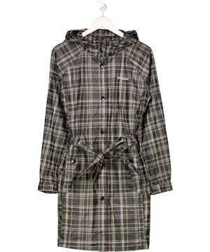 Columbia Black Mid Length Checked Rain Jacket UK L