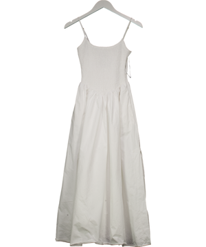 DISSH Milano White Cotton Midi Dress UK 8
