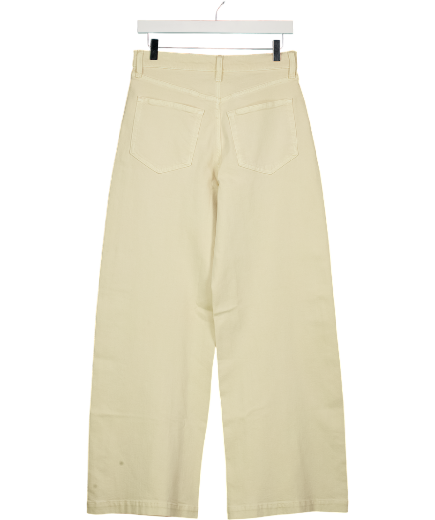 GAP Cream High Waisted Stride Wide-leg Jeans W28