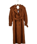 FABRIQUE X Mariana Catta Golden Brown Tilda Suede Trench Coat UK XS