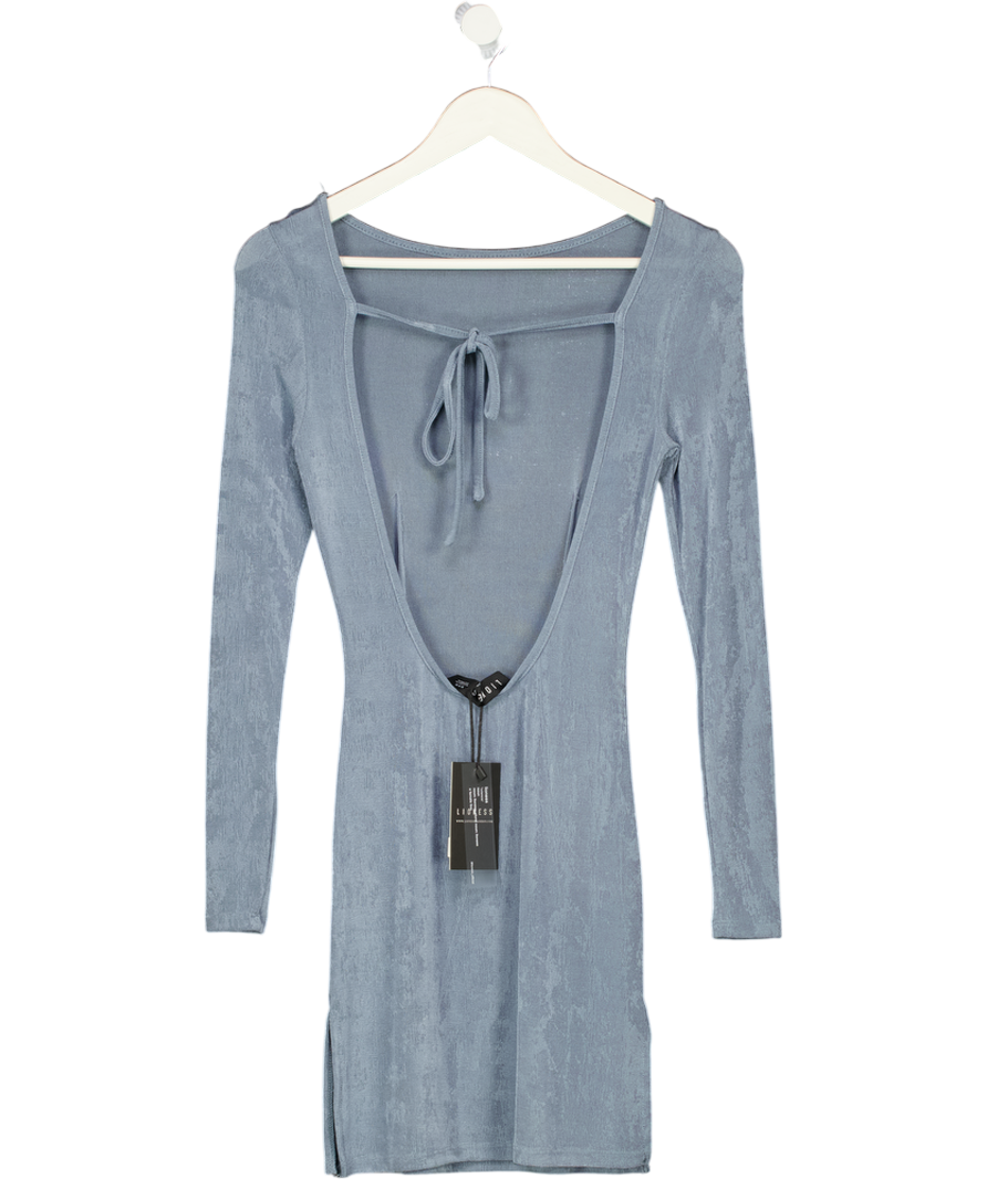 LIONESS Dusty Blue Long Sleeve Mini Dress UK 4