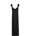 OH POLLY Black Sweetheart Neckline Double Layer Jersey Maxi Dress UK 8