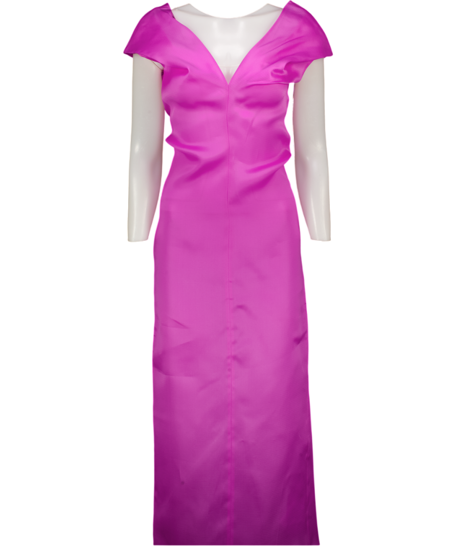 KHAITE Orichid Pink Ima Silk Midi Dress UK 4
