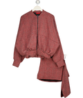 COUCOO 2-piece Red Merano Tweed Bomber Jacket (uk Xl) And Mini Skirt Set UK M